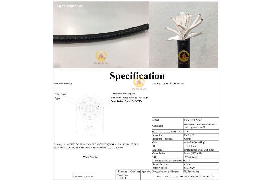 Cáp điều khiển Sangjin 10 core không lưới: Lựa chọn lý tưởng cho hệ thống điều khiển tín hiệu