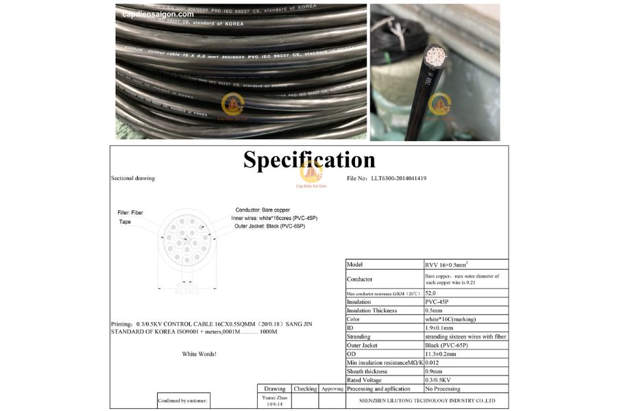 Cáp Điều Khiển Sangjin Không Lưới 16 Core x 0,5 mm² (Sangjin RVV 16x0,5mm²): Sự Lựa Chọn Hiện Đại Cho Hệ Thống Điều Khiển Công Nghiệp